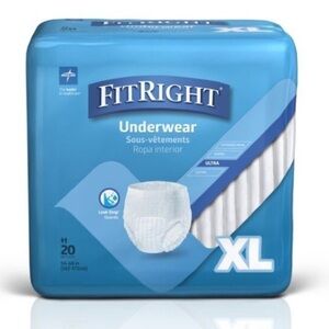 Medline FitRight Ultra Disposable Underwear XL 20 CT